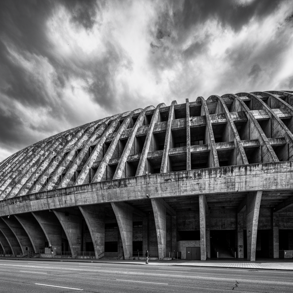 StudioDeVision luxury noir architecture wall art print - dramatic black and white building photography